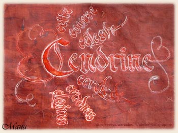 calligraphie et drawing-gum pour contours lumineux