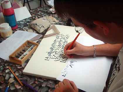 calligraphier à la plume sans ligne ?